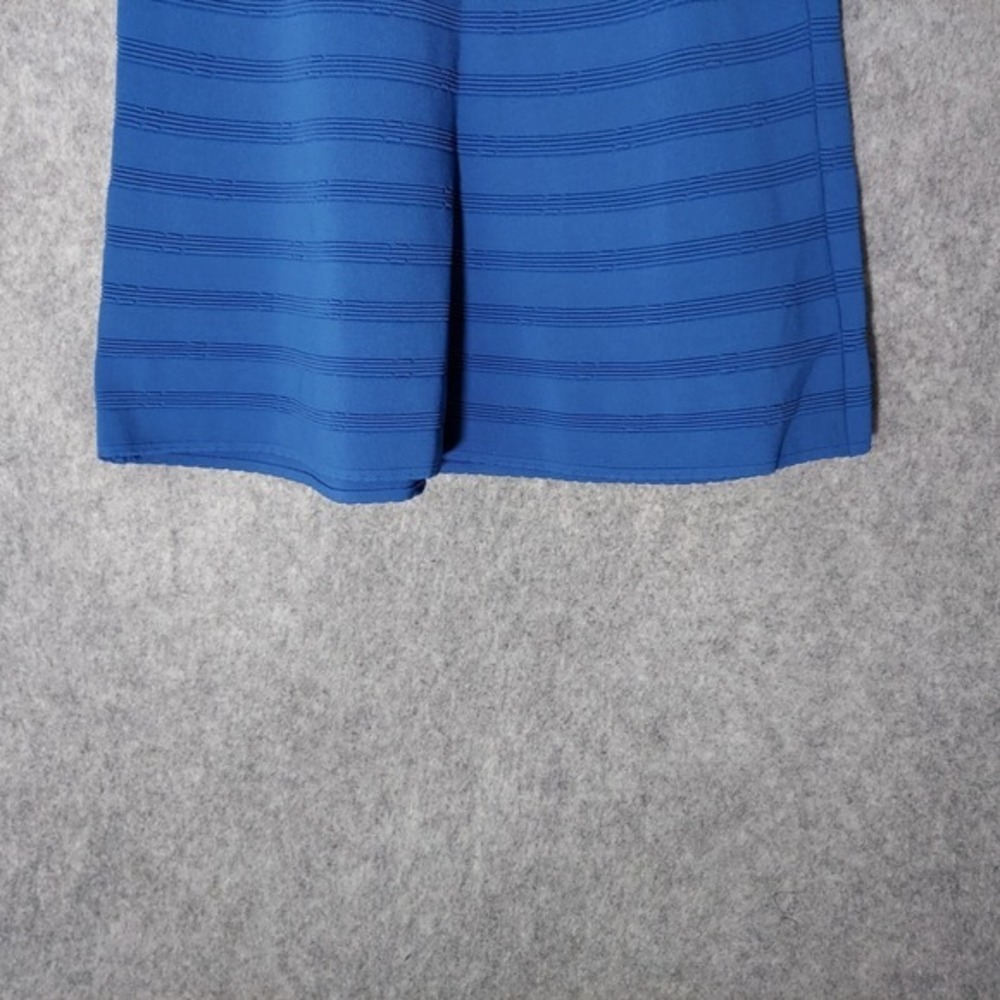 Sandro Paris Skirt Sz 3 Blue Ribbed Knit Stretch High Rise Glam Feminine Career - Picture 7 of 12
